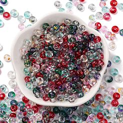 ベーキングペイント透明色ガラス丸ビーズ3/0個  グレードA  丸い穴  ミックスカラー  5.5x3mm  穴：1.8mm  約2500個/ポンド&nbsp;SEED-L011-13A-01