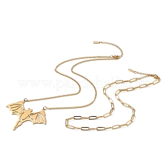 2Pcs 2 Style 304 Stainless Steel Bat Pendant Necklaces Set&nbsp;NJEW-E092-01G
