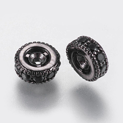 Brass Micro Pave Cubic Zirconia Beads&nbsp;ZIRC-G132-18B