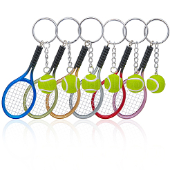 6Pcs 6 Colors Sports Theme Plastic Keychains&nbsp;KEYC-CY0001-05
