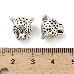 チベット風合金ビーズ  カドミウムフリー＆鉛フリー  ヒョウ  アンティークシルバー  12x12.5x9mm  穴：5mm  約352個/1000g&nbsp;FIND-M047-06AS