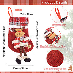 クリスマステーマの不織布バッグ  キャンディ保存用品  クリスマスの靴下  鹿  30~31cm&nbsp;ABAG-TAC0001-16A
