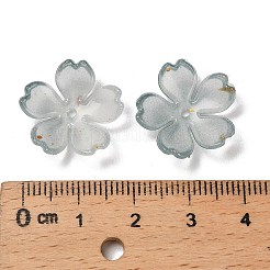 アクリルビーズキャップ  花  金粉付き  ライトグレー  19x6mm  穴：1.6mm  約1250個/500g&nbsp;OACR-H056-01J