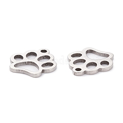 変色しない201ステンレススチールペンダント  レーザー切断  手動研磨  足跡  ステンレス鋼色  13x12x1mm  穴：1.4mm&nbsp;STAS-D451-33P