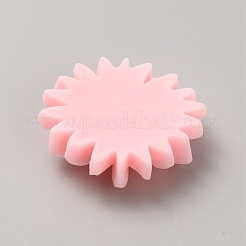 オペーク樹脂カボション  デイジーの花  ピンク  25x6.5~7mm&nbsp;RESI-WH0078-01G
