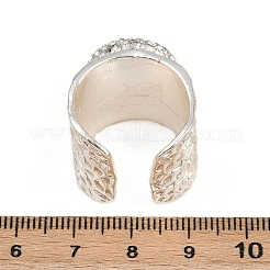 Natural Pearl Open Cuff Ring with Polymer Clay Crystal Rhinestone&nbsp;LS-RJEW-F077-24MS-01-A