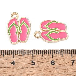 合金エナメルチャーム  スリッパチャーム  ゴールドカラー  サクランボ色  18x12.5x1mm  穴：1.6mm&nbsp;AL-CBAE435-53G-03