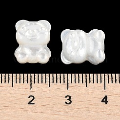 天然石ホワイトシェルカボション  クマ  12x10x3mm&nbsp;SSHEL-I026-21B