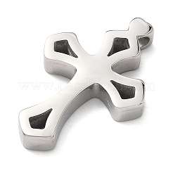 イースター 304 ステンレス ペンダント  切り抜きクロスチャーム  ステンレス鋼色  30.5x20.5x4.5mm  穴：3.5mm&nbsp;STAS-G384-01D-P