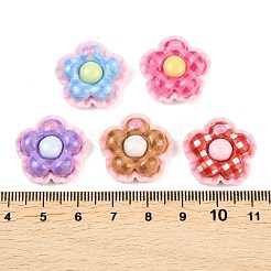 オペーク樹脂カボション  ミックスカラー  花  21x21.5x8.5mm&nbsp;RESI-C067-01E