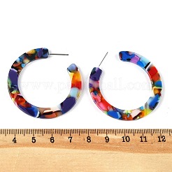 Cellulose Acetate(Resin) Half Hoop Earrings&nbsp;X-KY-S163-374
