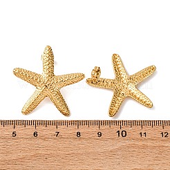 304 Stainless Steel Starfish Stud Earrings&nbsp;EJEW-Z135-02G-03