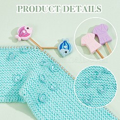 6Pcs 3 Colors Fish Silicone Beads Knitting Needle Protectors/Knitting Needle Stoppers&nbsp;DIY-NB0010-36