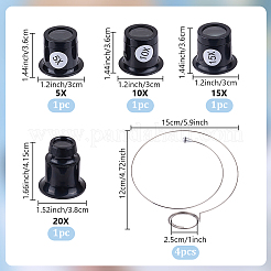 4Pcs 4 Styles Plastic & Glass Magnifier&nbsp;FIND-DR0001-56