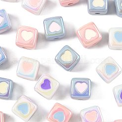 28Pcs 7 Colors Opaque Acrylic Enamel Beads&nbsp;ACRC-FS0001-03