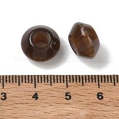 不透明な樹脂製のヨーロッパ風ソーサービーズ  大穴ビーズ  ロンデル  ココナッツブラウン  12.5x8mm  穴：4.5mm&nbsp;RESI-F073-11A