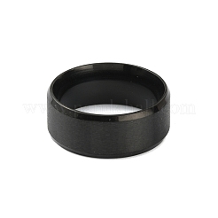 201ステンレススチール製プレーンバンドリング（女性用）  マットガンメタルカラー  usサイズ7（17.3mm）&nbsp;RJEW-WH0010-06C-MB