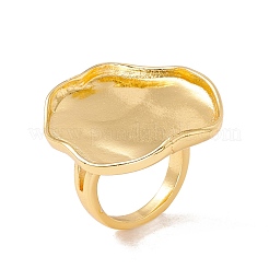 Oval Brass Open Cuff Finger Ring Enamel Settings&nbsp;KK-G428-03G
