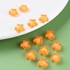 透明なアクリルビーズ  二層ビーズ  多面カット  スター  ダークオレンジ  10.5x11x7mm  穴：2mm  約1280個/500g&nbsp;TACR-S152-01A-720