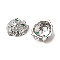 Brass Micro Pave Green Cubic Zirconia Pendants&nbsp;KK-G481-08P