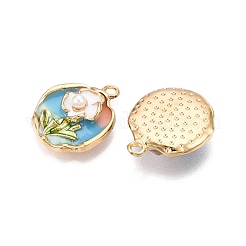 Rack Plating Alloy Enamel Pendants&nbsp;ENAM-N056-413