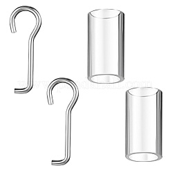 鉄とプラスチックのブラインドフックアクセサリー  プラチナ  24x9x1.5mm&nbsp;FIND-WH20040-17