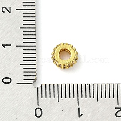 Rack Plating Brass Clear Cubic Zirconia European Beads&nbsp;KK-G501-06B-G