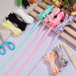 45M 9 Colors Flat Polyester Elastic Cord with Lace Edge&nbsp;OCOR-BC0009-39