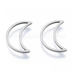 変色しない201ステンレススチール製リンクリング  ムーン  ステンレス鋼色  16x11x1mm  内径：5x14mm&nbsp;STAS-N090-T10-1