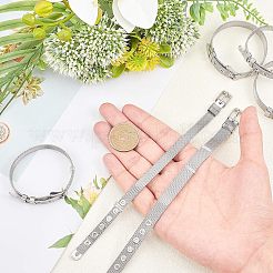 ステンレス鋼の時計バンド  ネット模様  ステンレス鋼とプラスチックのパーツあり  ステンレス鋼色  21.5x0.8cm  21.2x1cm  6個/セット&nbsp;WACH-NB0001-02