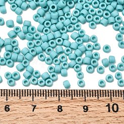 トーホー 8/0ラウンドビーズ  日本製シードビーズ  （55f）不透明なフロスターコイズ  3mm  穴：1mm  約1110個/50g&nbsp;SEED-XTR08-0055F