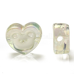 UV Plating Rainbow Iridescent Acrylic Enamel Beads&nbsp;OACR-G012-10B