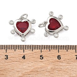 Brass Micro Pave Cubic Zirconia Pendants&nbsp;KK-B170-02P