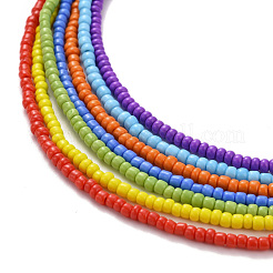 7 Pcs 7 Colors Chakra Jewelry Glass Seed Beaded Necklaces Set&nbsp;NJEW-JN03803