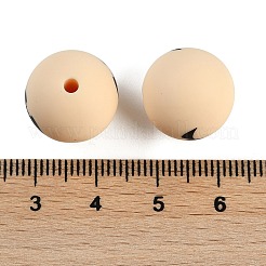 シリコンビーズ  コウモリと丸い  ベージュ  15x15x15mm  穴：2mm&nbsp;SIL-S008-03A