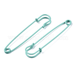 塗装鉄安全ピンをスプレー  ブローチ作りに  キルト針  ミディアムアクアマリン  75x17x6mm  穴：4.5mm  ピン：1.5mm&nbsp;IFIN-T017-09E