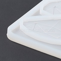 DIY ダイヤモンドリング/クリスタルクラスター/ハート形オーナメントシリコンモールド  レジン型  UVレジン用  エポキシ樹脂工芸品作り  ホワイト  105x109x6mm  内径：41~51.5x48.5~51mm&nbsp;DIY-E065-04