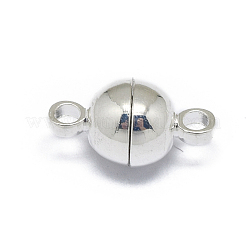 Rack Plating Brass Magnetic Clasps with Loops&nbsp;KK-F801-02A-S