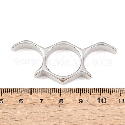 304ステンレススチール指輪  六角形  ステンレス鋼色  55x23.5mm  内径：18mm&nbsp;RJEW-D336-10P