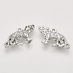 合金のチベット風チャーム  カドミウムフリー＆鉛フリー  ヒョウ/チーター  アンティークシルバー  12x22x3mm  穴：1.4mm&nbsp;X-TIBEP-T009-28AS-RS