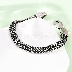 304 Stainless Steel Wheat Chain Bracelets for Women Men&nbsp;BJEW-C148-01AS