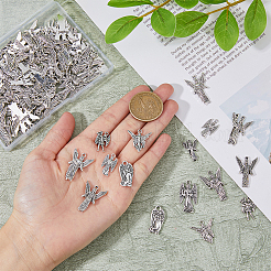 100pcs10スタイルチベットスタイルアロイペンダント  天使  アンティークシルバー  18~26.5x10~19x2~3mm  穴：1.5~2.5mm  10個/スタイル&nbsp;FIND-DC0004-24
