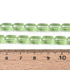 透明ガラスビーズ連売り  バレル  薄緑  9x6mm  穴：0.7~1mm  約42~44個/連  14.57~15.75''（37~40センチメートル）&nbsp;GLAA-T028-14T-A01