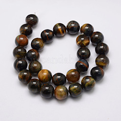 Natural Yellow Blue Tiger Eye(Dyed & Heated) Bead Strands&nbsp;X-G-P230-07-4mm