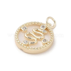 Brass Micro Pave Clear Cubic Zirconia Pendants&nbsp;KK-A207-05G