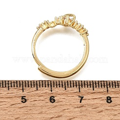 Brass Micro Pave Cubic Zirconia Finger Rings for Women&nbsp;CU-CBAE7DF-14G-03