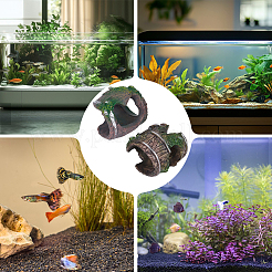 2Pcs 2 Styles Resin Stump Sculpture Display Decorations&nbsp;DJEW-GF0001-86