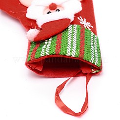 クリスマスの靴下をぶら下げ布  サンタクロース＆スノーフレーク＆ワードメリークリスマス  キャンディーギフトバッグ  クリスマスツリーの装飾用  レッド  162x123x17mm&nbsp;HJEW-SZC0004-29