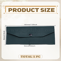 PUレザー化粧ポーチ  女性用防水クラッチバッグ  長方形  濃い緑  95x183x5mm&nbsp;ABAG-WH0039-43B