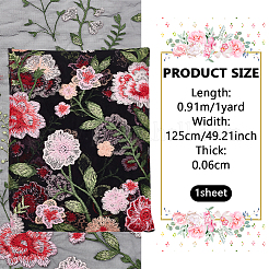 1 Yard Flower Pattern Embroidery Polyester Fabric&nbsp;AJEW-WH0314-473B